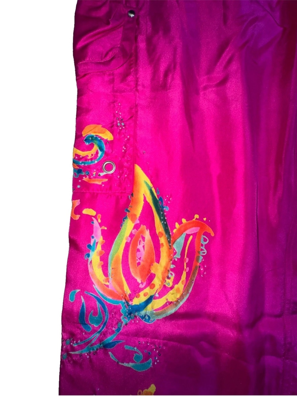 Ralph Lauren Bali Brits Collection Silk Beaded Cargo Pants Pink Sz 12 NWT $498 - Picture 14 of 16